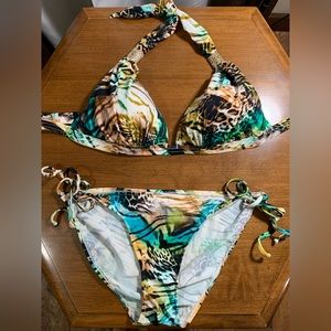 VENUS Goddess Enhancer Push Up and String Side Bikini Bottom in JUNGLE BABE